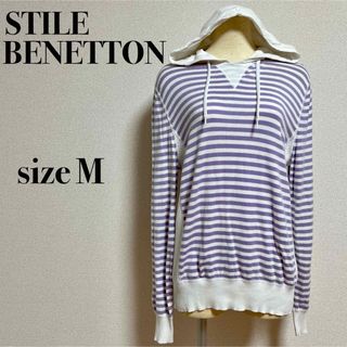 STILE BENETTON ベネトン パーカー ボーダー オーバーサイズ