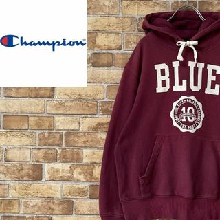 チャンピオン(Champion)のチャンピオン　パーカー　スウェット　ビッグプリント　えんじ色　刺繍ロゴ　S(パーカー)