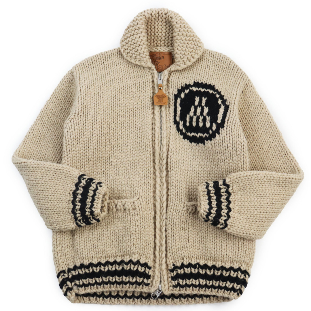 極美品●MONCLER GENIUS モンクレール ジーニアス Kanata カナタ 2021年製 SWEATER ロゴ編み カウチンニット セーター 茶 36 正規品 メンズ メンズのトップス(ニット/セーター)の商品写真