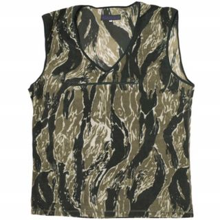 Needles Sportswear ニードルス スポーツウェア 日本製 Warm-Up Piping Vest - Poly Fleece ウォームアップパイピングベスト ポリフリース FK264 XS Brown Camouflage ジレ カモフラージュ トップス【中古】【Needles Sportswear】(ベスト)