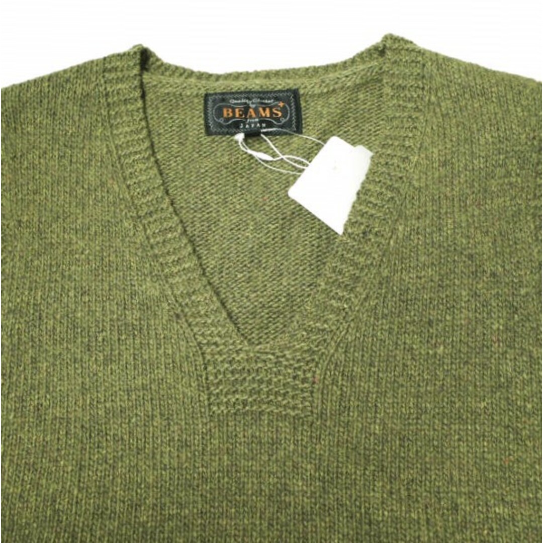 BEAMS PLUS(ビームスプラス)のBEAMS PLUS ビームスプラス Eco Wool Military Vest エコウール ミリタリーニットベスト 11-05-0122-048 M オリーブ セーター Vネック プルオーバー トップス【新古品】【中古】【BEAMS PLUS】 メンズのトップス(ニット/セーター)の商品写真