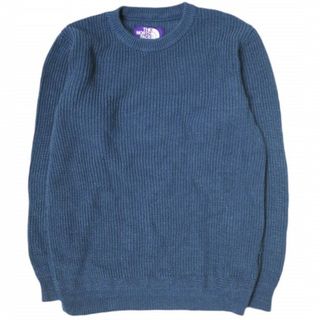 THE NORTH FACE PURPLE LABEL ザ・ノースフェイス パープルレーベル 日本製 COOLMAX CREW NECK SWEATER 畦編み クールマックスクルーネックニット NT6601N M Blue セーター nanamica プルオーバー トップス【中古】【THE NORTH FACE PURPLE LABEL】(ニット/セーター)