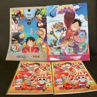 ONE PIECE - ONEPEACE クリアファイル 2枚 & ノート 2冊 ワンピース