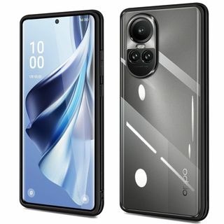 【色: ブラック】OPPO Reno 10 PRO 5G ケース クリア 耐衝撃(その他)