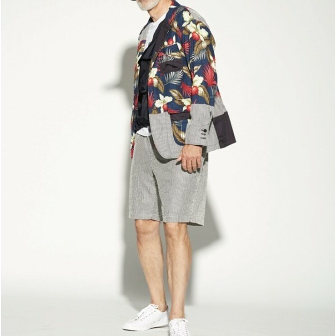 Engineered Garments(エンジニアードガーメンツ)のEngineered Garments エンジニアードガーメンツ アメリカ製 Loiter Jacket Hawaiian Floral Java Cloth ロイタージャケット ハワイアンフローラルジャバクロス S NAVY テーラード アウター【新古品】【中古】【Engineered Garments】 メンズのジャケット/アウター(テーラードジャケット)の商品写真