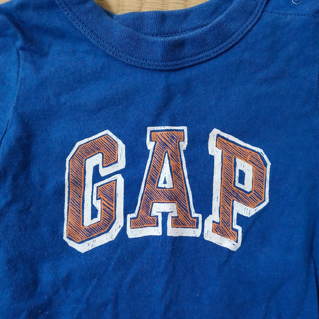 babyGAP(ベビーギャップ)のベビーGAP　ロンパース　半袖　青　男の子 キッズ/ベビー/マタニティのキッズ服男の子用(90cm~)(下着)の商品写真