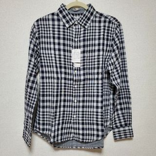 グローバルワーク(GLOBAL WORK)のGLOBAL WORK メンズ グレー×ブラック Wガーゼチェックシャツ Mサイ(シャツ)