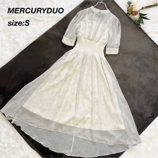 MERCURYDUO - マーキュリーデュオ ウエストリブ切替ワンピース花柄 オープンショルダー Aライン