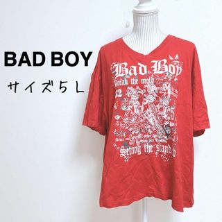 バッドボーイ(BADBOY)のバッドボーイ　ビッグプリント半袖Tシャツ【5L】ラメ感　大きいサイズ　ゆるダボ(Tシャツ/カットソー(半袖/袖なし))