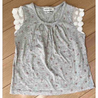 グローバルワーク(GLOBAL WORK)のグローバルワーク　子供服　M タンクトップ　ドット　レース　100サイズ(Tシャツ/カットソー)