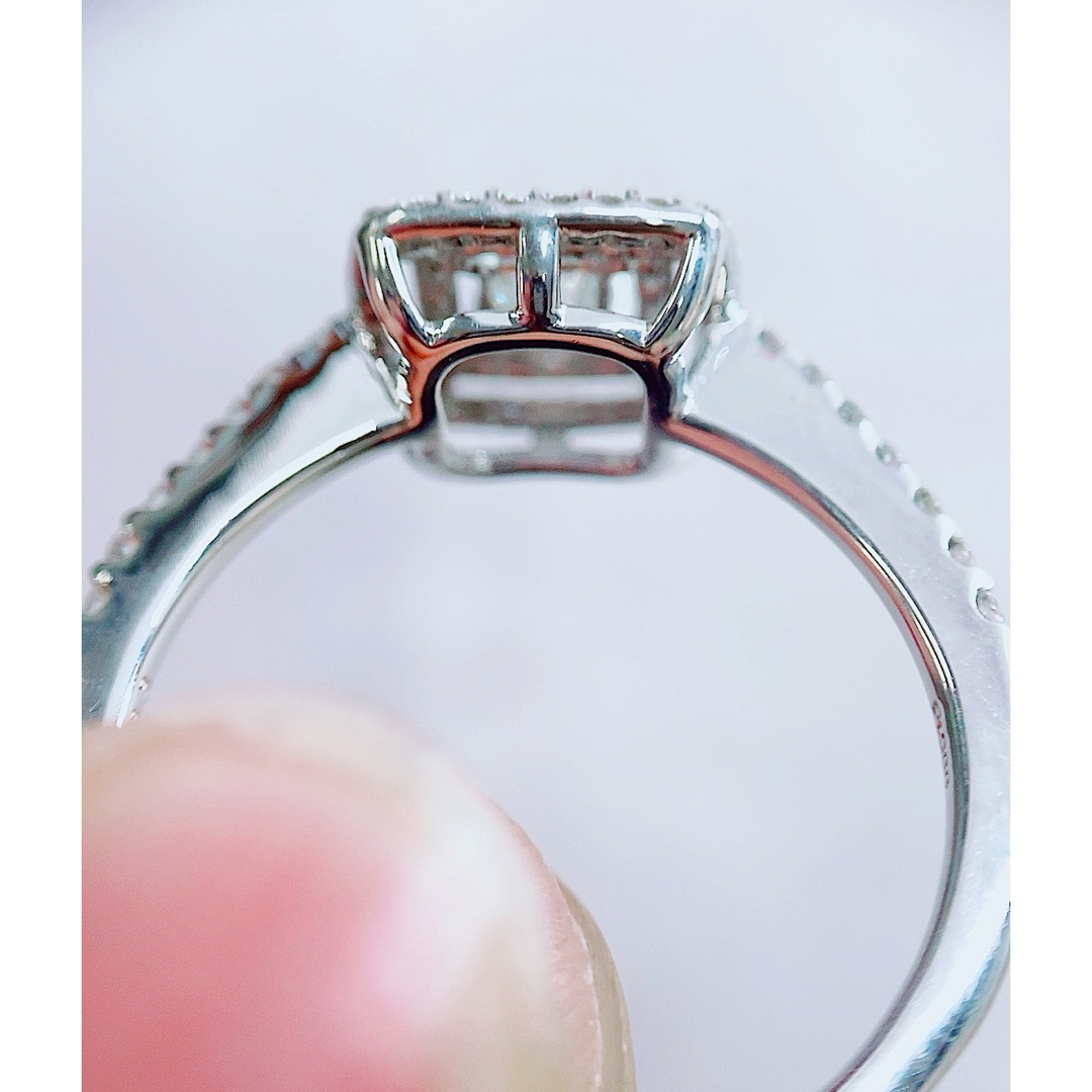 ★0.26ct★✨スクエアカットダイヤモンド0.33ctダイヤプラチナリング指輪 レディースのアクセサリー(リング(指輪))の商品写真
