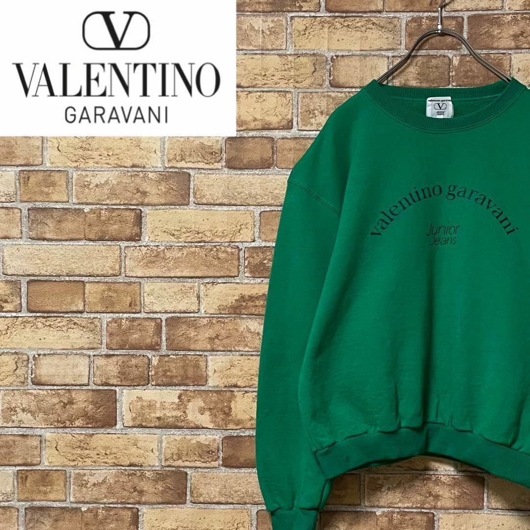 valentino garavani(ヴァレンティノガラヴァーニ)のヴァレンティノ ガラヴァーニ　スウェット　グリーン　ビッグプリント　170 メンズのトップス(スウェット)の商品写真