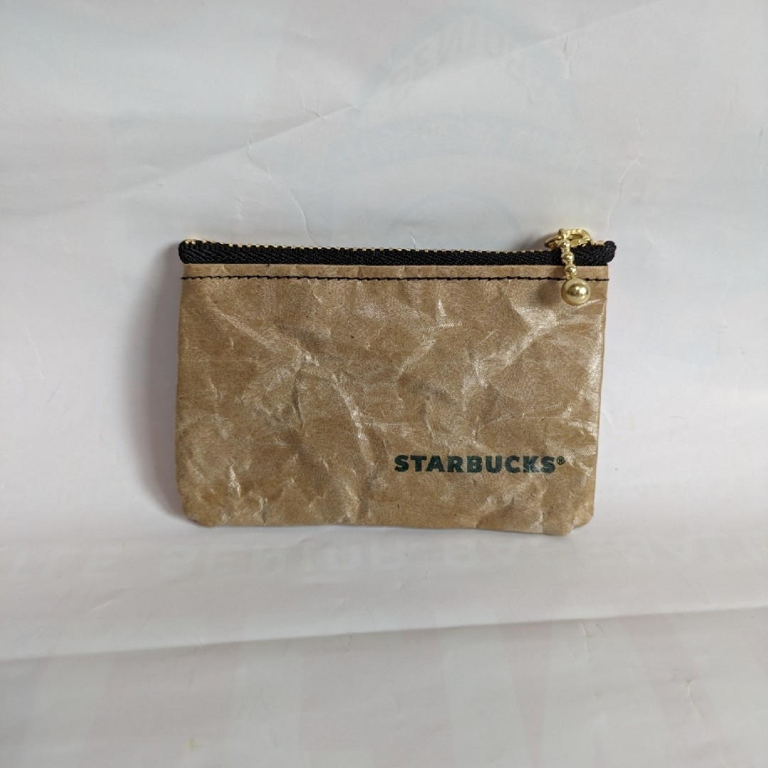 紙袋リメイク/スタバ/ポーチ&コインケース/ハンドメイド レディースのファッション小物(ポーチ)の商品写真