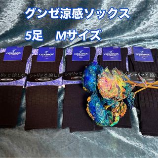 グンゼ(GUNZE)のP23【まとめ売り】グンゼ紳士涼感ビジネスソックス5足セットMサイズ【新品】(ソックス)