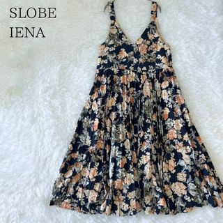 スローブイエナ(SLOBE IENA)のSLOBE IENA スローブイエナ 花柄プリーツサロペットワンピース(ロングワンピース/マキシワンピース)