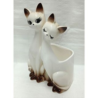 レトロ　GOTO ORIGINAL 陶器製　キュートなねこプランター　鉢カバー(その他)