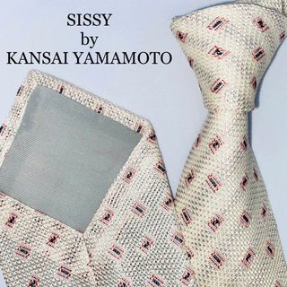 SISSY 山本寛斎　シルクネクタイ　高級　光沢　総柄　日本製　シルク100%(ネクタイ)