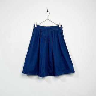 SLY JEANS スプリングフレアミドルスカート M ブルー スライジーンズ