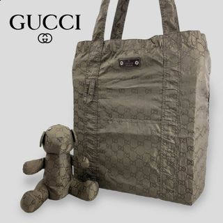 グッチ(Gucci)の■GUCCI グッチ■GGナイロン テディベアエコバッグ トートバッグ チャーム(トートバッグ)