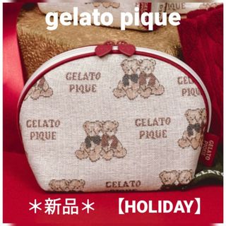 ジェラートピケ(gelato pique)のgelato pique【HOLIDAY】ジャガード織りポーチ　　＊新品＊(ポーチ)