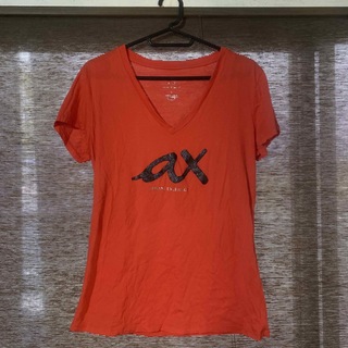 アルマーニエクスチェンジ(ARMANI EXCHANGE)のアルマーニエクスチェンジ Tシャツ レッド 赤 vネック(Tシャツ(半袖/袖なし))