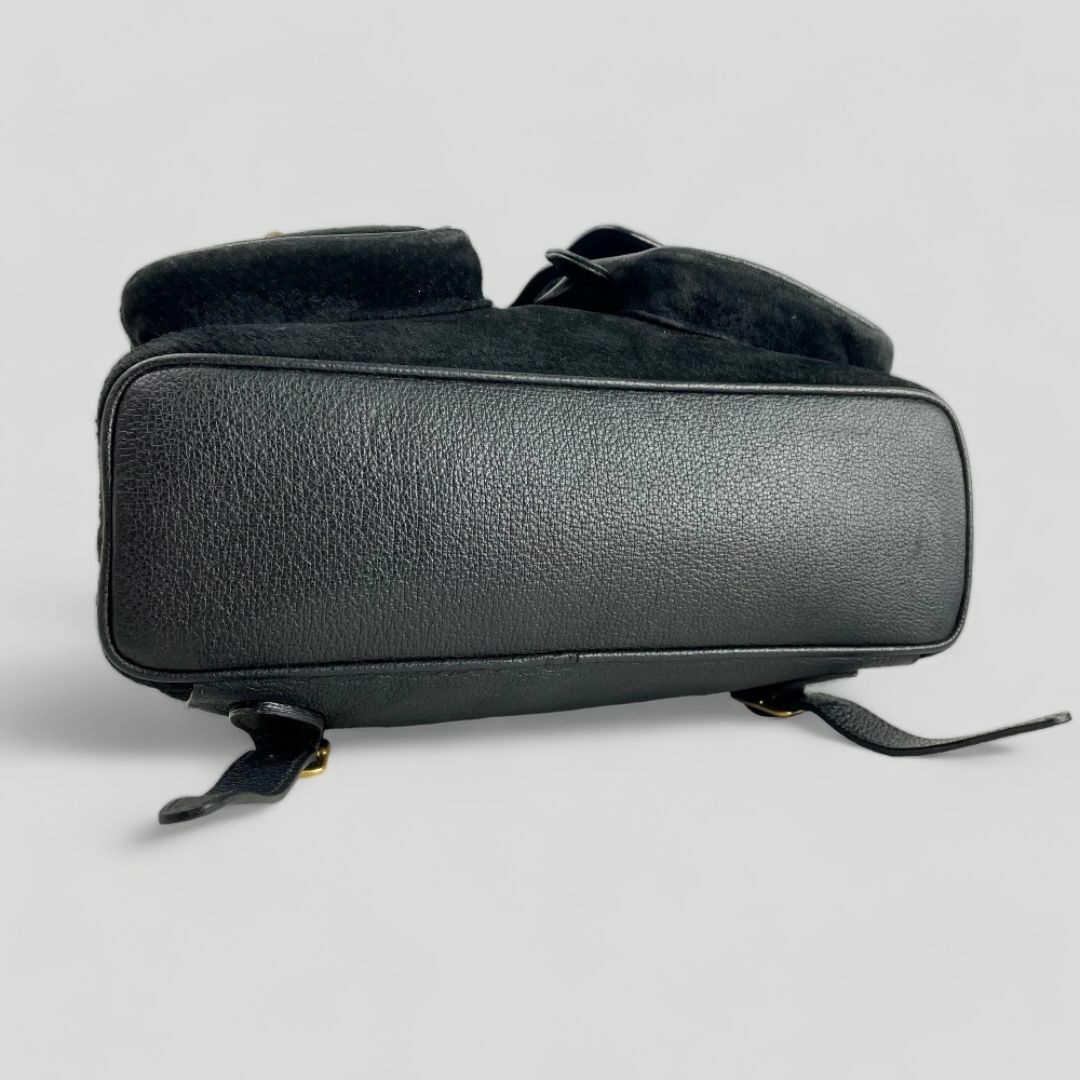 Gucci(グッチ)の■GUCCI グッチ■バンブー バックパック スウェードレザー 大容量 ブラック レディースのバッグ(リュック/バックパック)の商品写真