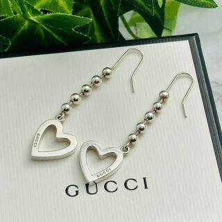 Gucci - GUCCI グッチ　ピアス　ボールチェーン　ハート　カットアウト　ロゴ