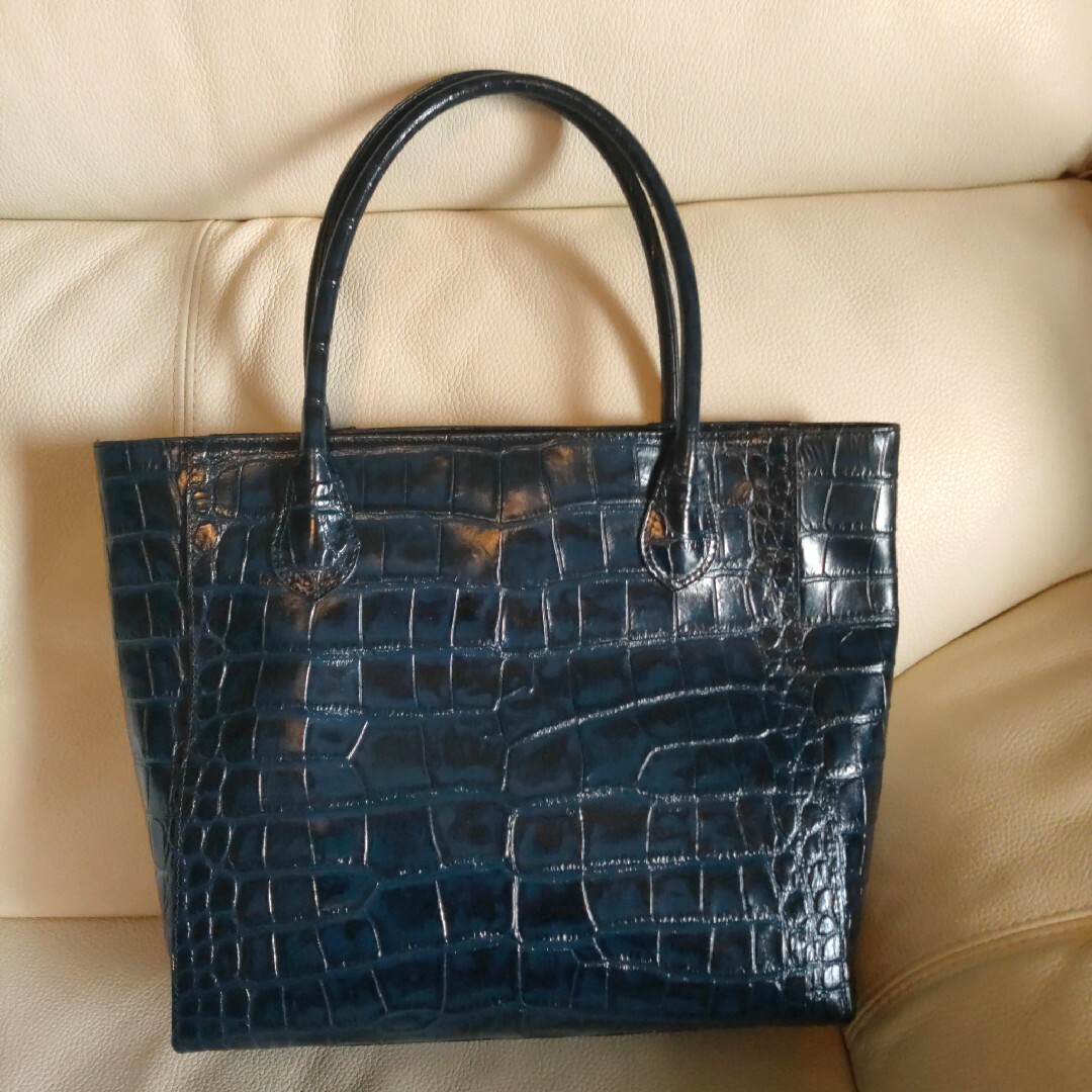 濱野皮革工藝/HAMANO(ハマノヒカクコウゲイ)の濱野 スクエアトート クロコ レディースのバッグ(トートバッグ)の商品写真
