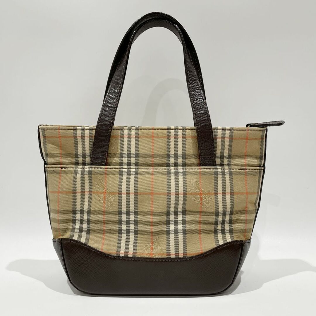 BURBERRY(バーバリー)のBURBERRY ハンドバッグ ロゴ チェック ミニ キャンバス レザー レディースのバッグ(ハンドバッグ)の商品写真