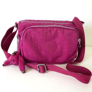 キプリング KIPLING バッグ ショルダーバッグ ナイロン ロゴ 赤紫 鞄