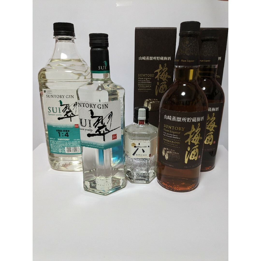 ジン翆2本、山崎蒸溜所貯蔵梅酒ウイスキーブレンド2本,ROKUジン1本 食品/飲料/酒の酒(リキュール/果実酒)の商品写真