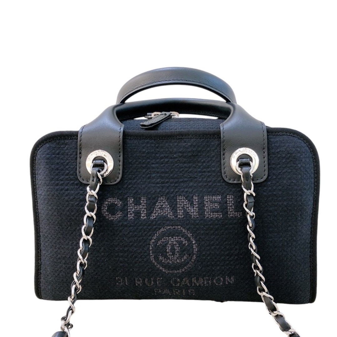 CHANEL(シャネル)の　シャネル CHANEL ドーヴィル ボーリングバッグ　スモール A92749 ブラック　シルバー金具 キャンバス レディース トートバッグ レディースのバッグ(トートバッグ)の商品写真