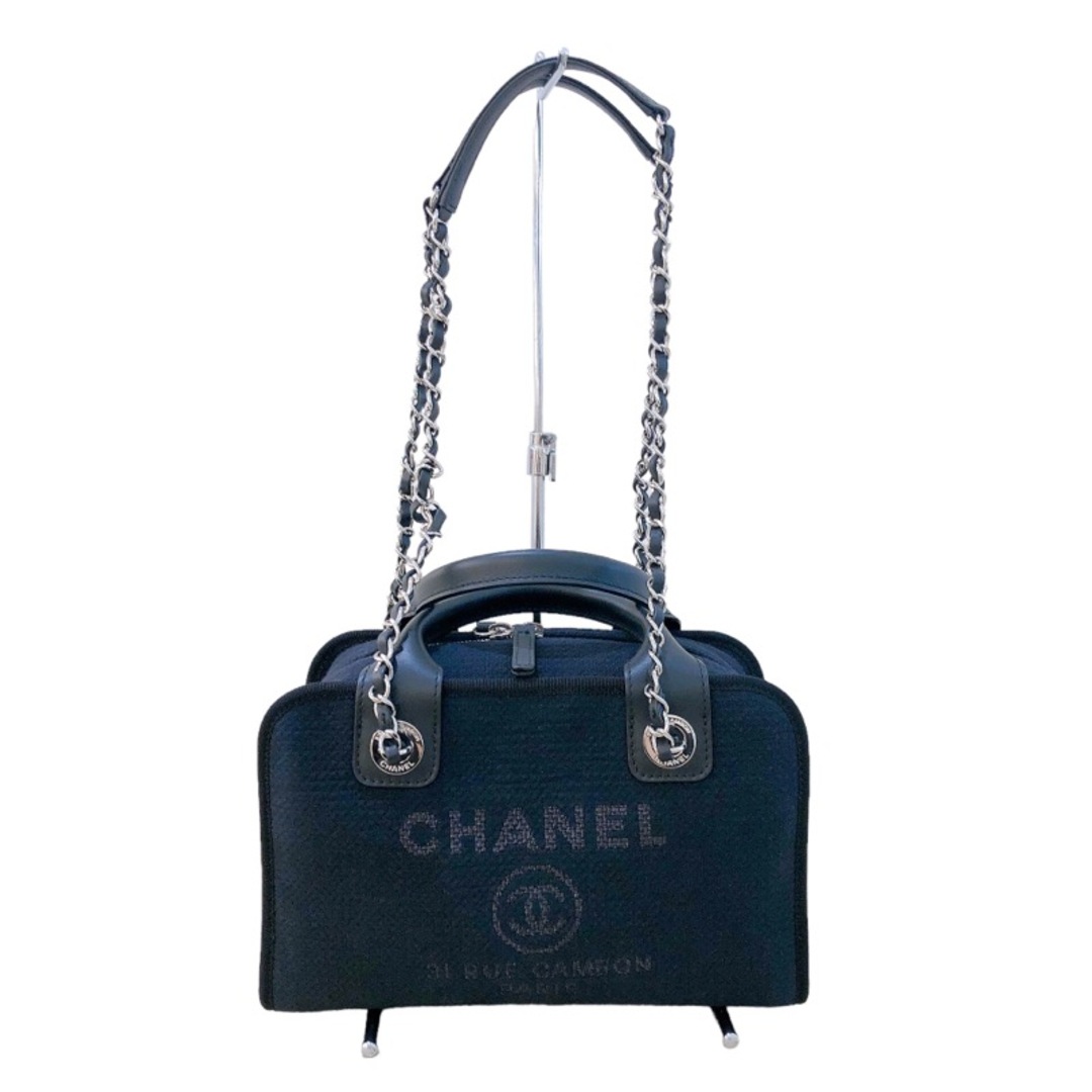 CHANEL(シャネル)の　シャネル CHANEL ドーヴィル ボーリングバッグ　スモール A92749 ブラック　シルバー金具 キャンバス レディース トートバッグ レディースのバッグ(トートバッグ)の商品写真