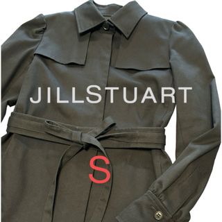 ジルスチュアート(JILLSTUART)のジルスチュアート スプリングコート パフスリーブトレンチコート 黒 S(トレンチコート)