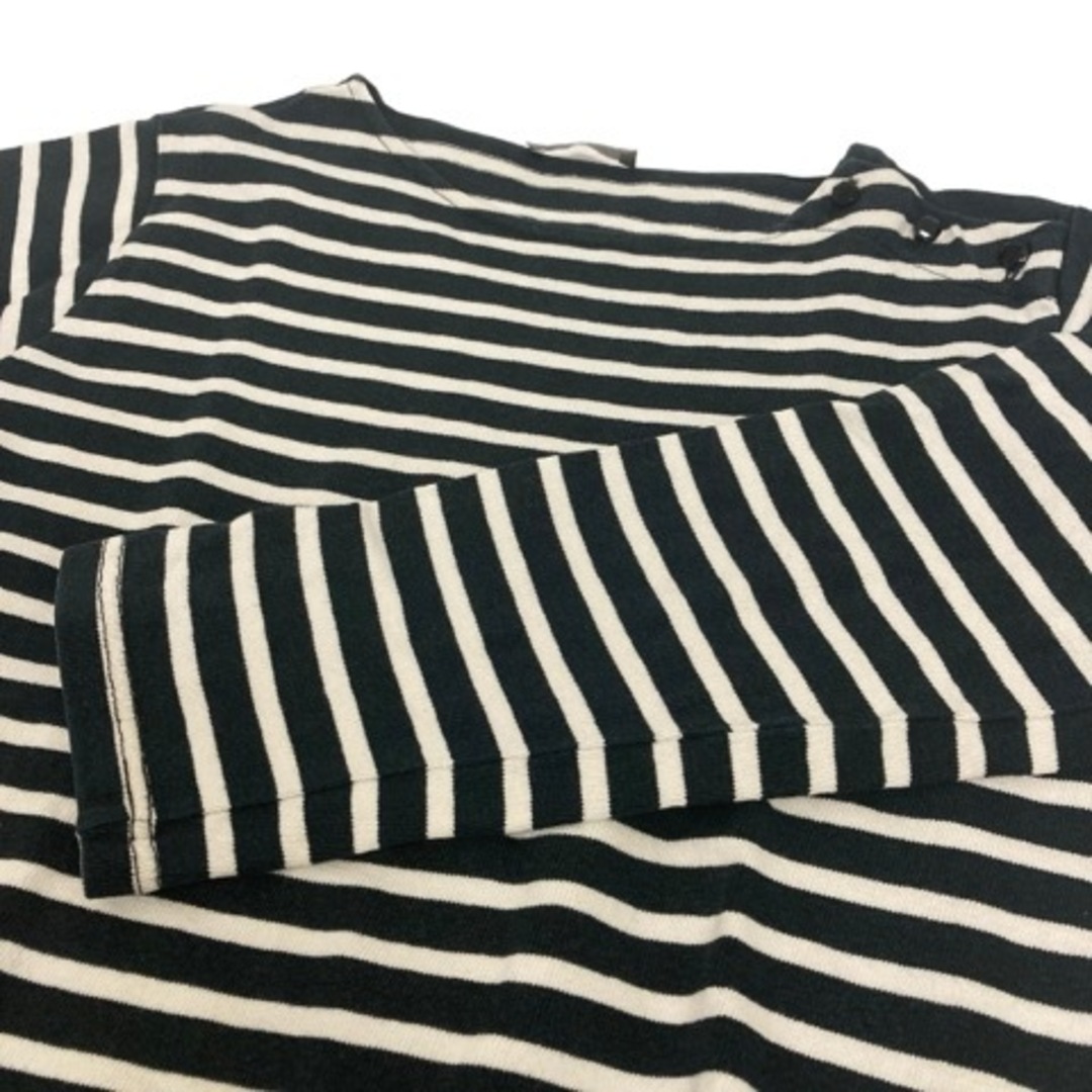 MARGARET HOWELL(マーガレットハウエル)のMARGARET HOWELL Tシャツ 長袖 クルーネック ボーダー 黒 白 レディースのトップス(Tシャツ(長袖/七分))の商品写真
