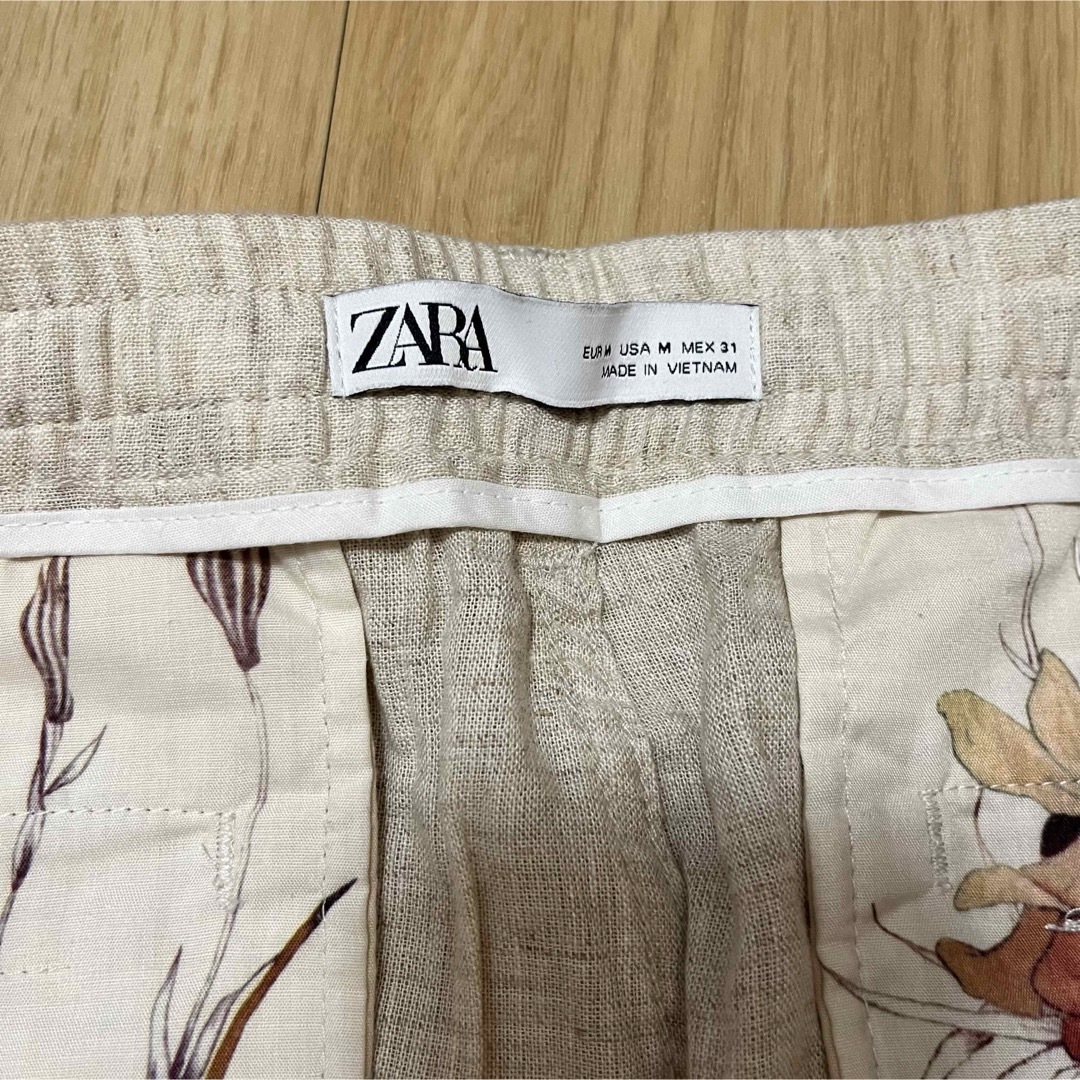 ZARA(ザラ)のZARA ザラ　リネンブレンド　ボトム 　イージーパンツ　M  ベージュ メンズのパンツ(その他)の商品写真