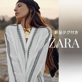 ザラ(ZARA)の新品 ZARA エンブロイダリー チュニックドレス 刺繍(ひざ丈ワンピース)