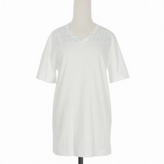 マルタンマルジェラ(Maison Martin Margiela)のメゾンマルジェラ 18SS エイズ プリント Tシャツ 半袖 Vネック S 白(Tシャツ(半袖/袖なし))