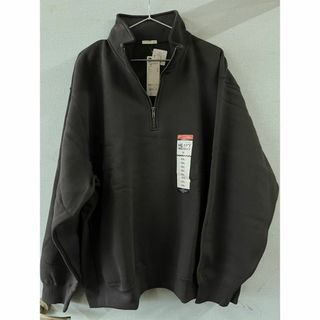 ジーユー(GU)のGU ヘビーウェイトスウェットハーフジッププルオーバー GRAY XXL(スウェット)