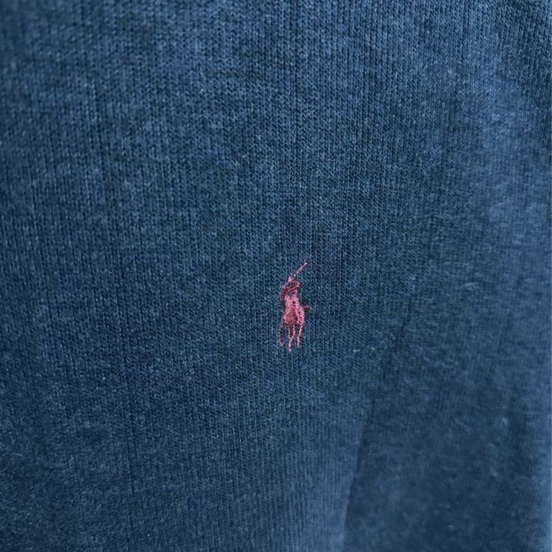 POLO RALPH LAUREN(ポロラルフローレン)のラルフローレン ネイビー ニット Vネック ロゴ セーター XL USA古着 メンズのトップス(ニット/セーター)の商品写真