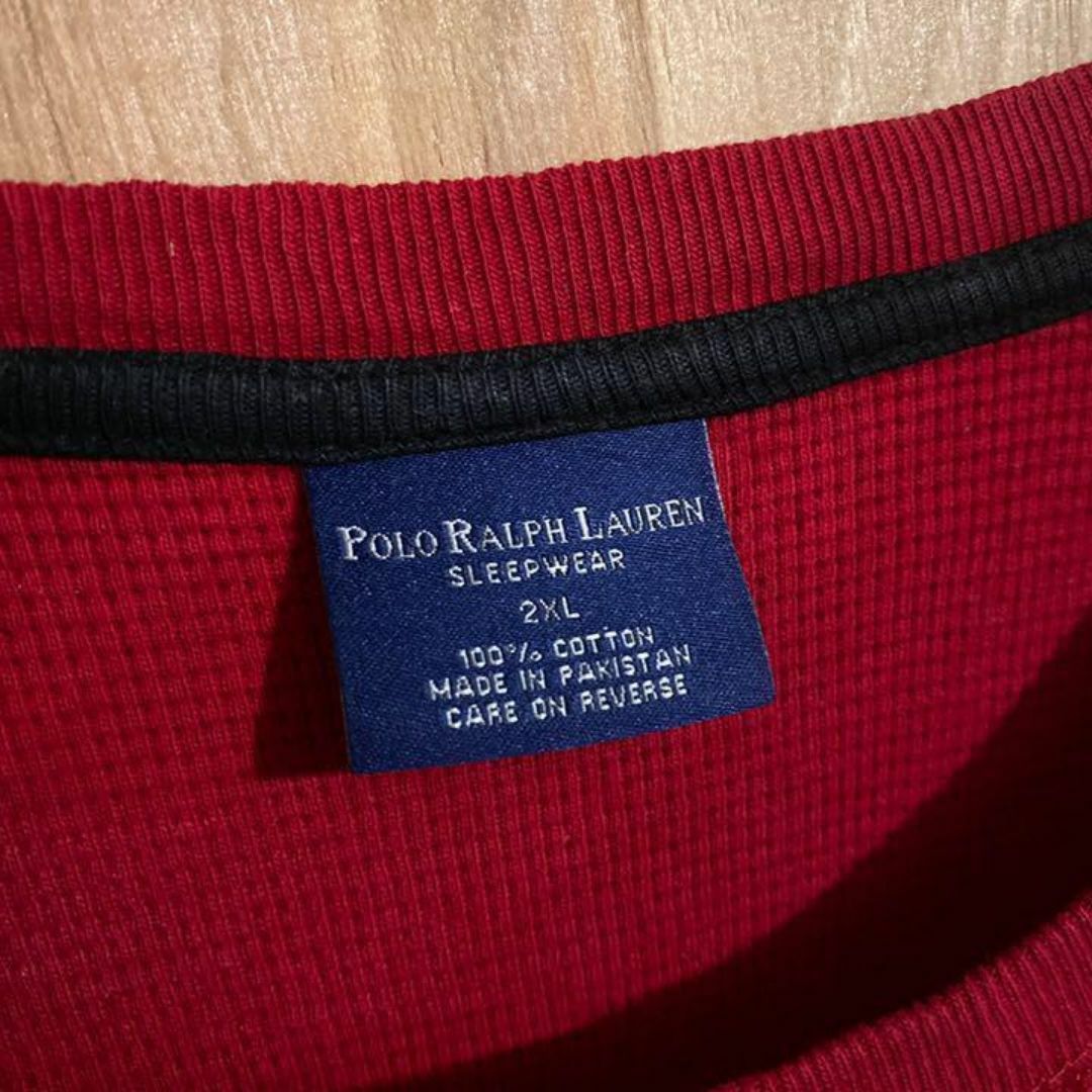 POLO RALPH LAUREN(ポロラルフローレン)のラルフローレン USA古着 90s 長袖 ロゴ ニット セーター レッド メンズ メンズのトップス(ニット/セーター)の商品写真