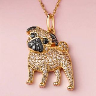 新品 パグ ブルドッグ 犬 ネックレス ペンダント アクセサリー(ネックレス)