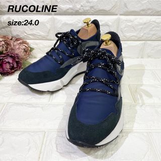 ルコライン(RUCO LINE)のRUCOLINE ルコライン ローカットスニーカー 厚底ネイビー38(スニーカー)