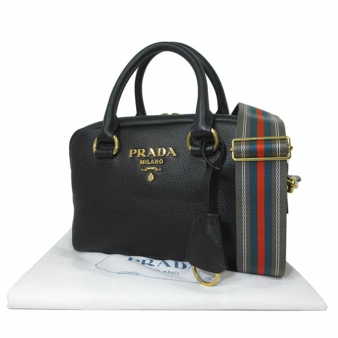 PRADA(プラダ)の【新品】【ギャラ無し】プラダ バッグ ハンドバッグ 1BB108 VITELLO PHENIX / NERO (ブラック)PRADA レザー ロゴ金具 2WAY 斜め掛け  アウトレット レディース レディースのバッグ(ハンドバッグ)の商品写真