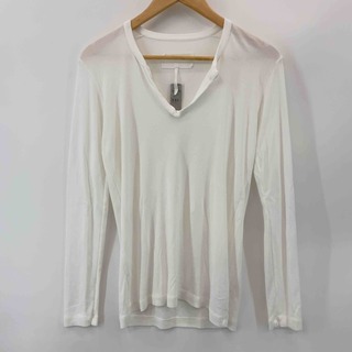privete0204 メンズ Tシャツ（長袖）イタリア製 ホワイト(Tシャツ/カットソー(七分/長袖))
