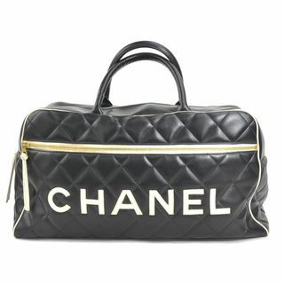 シャネル(CHANEL)のシャネル CHANEL ハンドバッグ ボストンバッグ レザー ブラック×ホワイト ユニセックス A05943 送料無料【中古】 r9996a(ハンドバッグ)