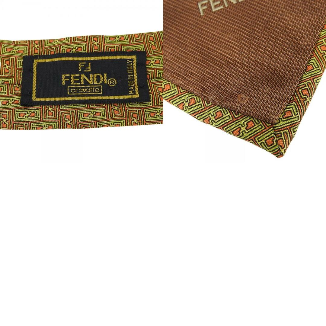 FENDI(フェンディ)の【中古】 フェンディ ネクタイ シルク グリーン オレンジ ブラウン 紳士 おしゃれ アパレル メンズ 男性 FENDI メンズのファッション小物(ネクタイ)の商品写真