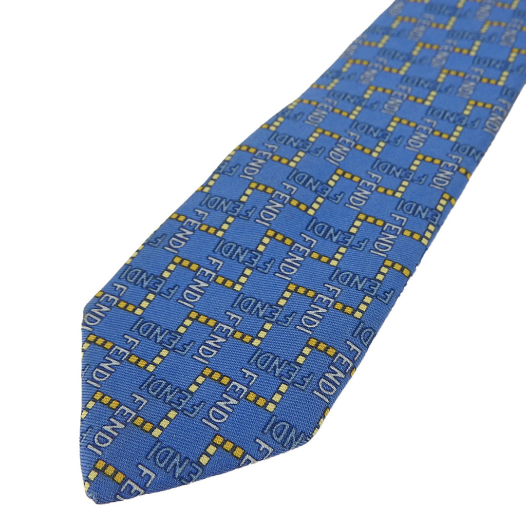 FENDI - 【中古】 フェンディ ネクタイ シルク ブルー オレンジ FENDI - 【中古】 フェンディ ネクタイ シルク ブルー オレンジ