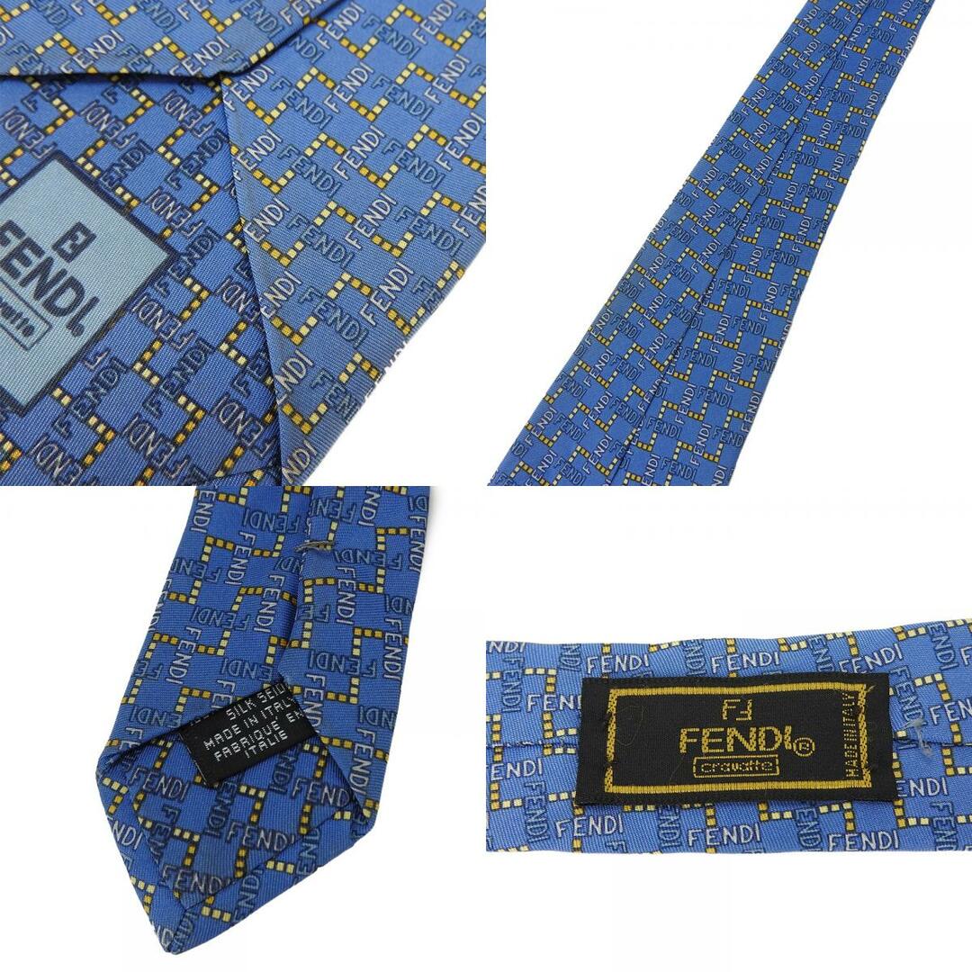 FENDI - 【中古】 フェンディ ネクタイ シルク ブルー オレンジ FENDI - 【中古】 フェンディ ネクタイ シルク ブルー オレンジ