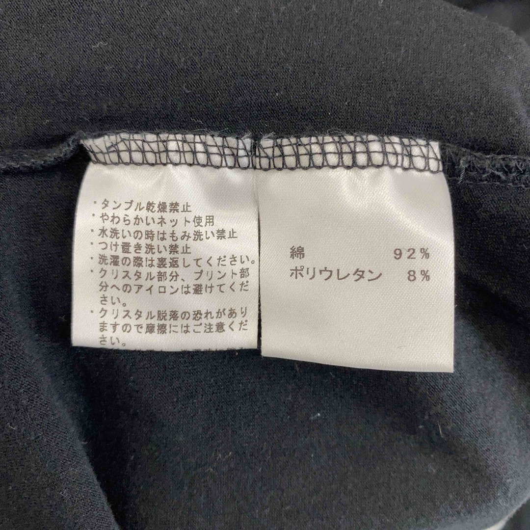 Emporio Armani(エンポリオアルマーニ)のEMPORIO ARMANI エンポリオアルマーニ メンズ Tシャツ長袖 スワロフスキー刺繡 ブラック メンズのトップス(Tシャツ/カットソー(七分/長袖))の商品写真